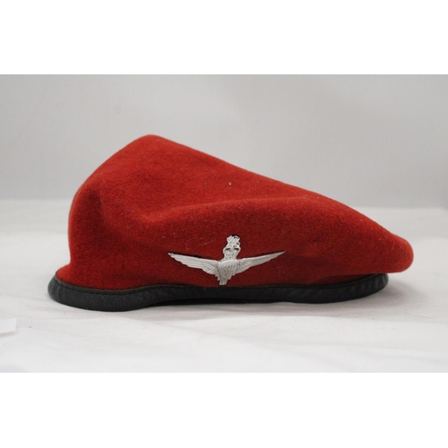 131 - A PARATROOPER'S BERET AND BADGE