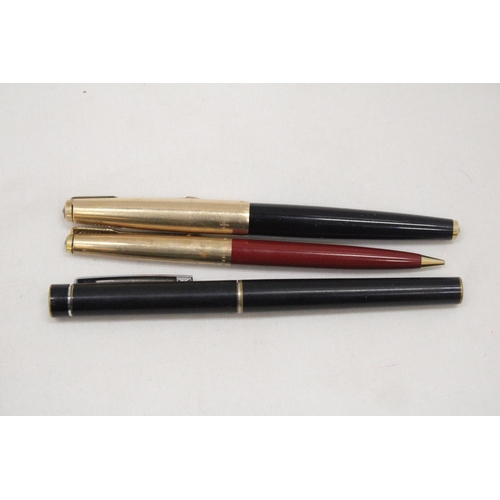 150 - THREE VINTAGE PENS TO INCLUDE TWO CARTRIDGE