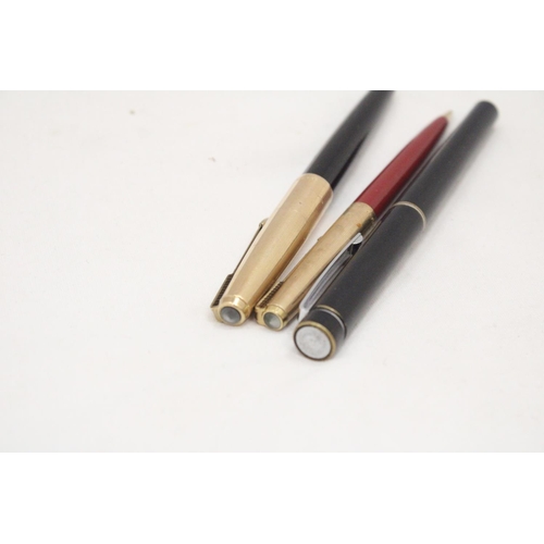 150 - THREE VINTAGE PENS TO INCLUDE TWO CARTRIDGE