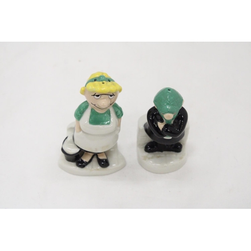 157 - A WADE ANDY CAPP AND FLO CERAMIC CRUET SET