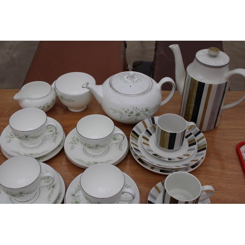 1710 - A RETRO MIDWINTER COFFEE SERVICE SET AND A FURTHER WEDGWOOD TEA SERVICE