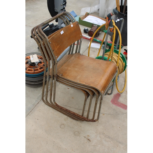 1720 - A SET OF FOUR METAL FRAMED BENTWOOD CHAIRS