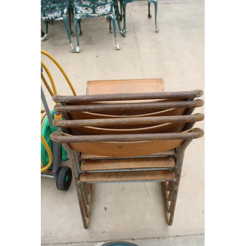 1720 - A SET OF FOUR METAL FRAMED BENTWOOD CHAIRS