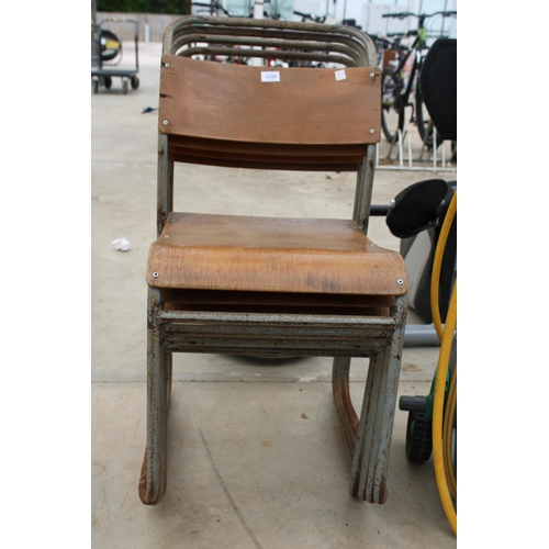 1720 - A SET OF FOUR METAL FRAMED BENTWOOD CHAIRS