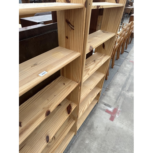 2900 - A PAIR OF PINE SIX TIER OPEN BOOKCASES, 25