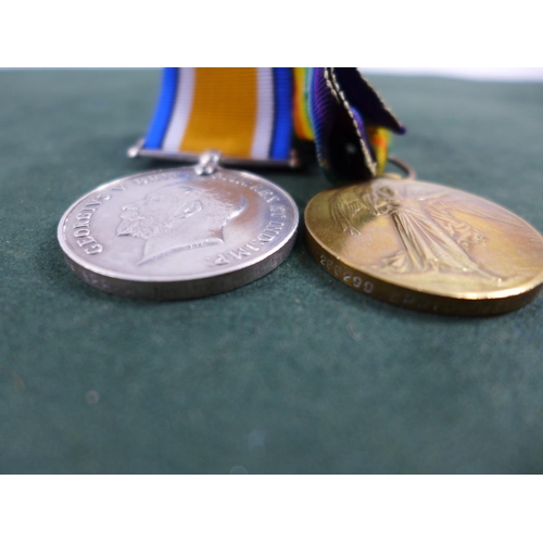 308 - A WORLD WAR 1 MEDAL PAIR AWARDED TO 266299 SAPPER A THORPE ROYAL ENGINEERS