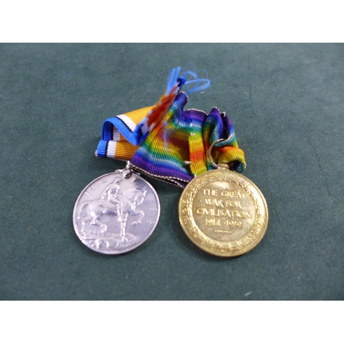 308 - A WORLD WAR 1 MEDAL PAIR AWARDED TO 266299 SAPPER A THORPE ROYAL ENGINEERS