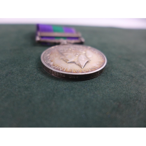 313 - A GEORGE VI GENERAL SERVICE MEDAL WITH PALESTINE 1945-48 BAR AWARDED TO 886674 GUNNER G. MORREY ROYA... 