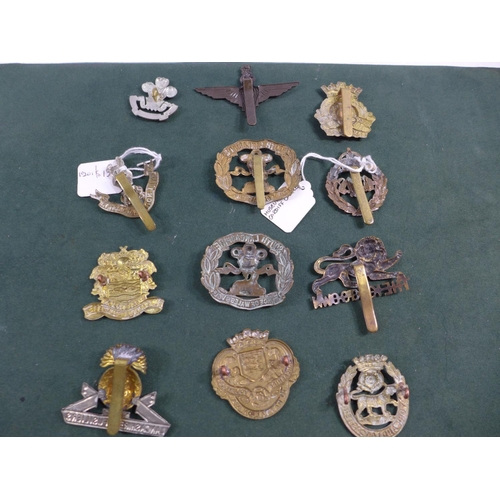 316 - A COLLECTION OF TWELVE MILITARY BADGES TO INCLUDE PARACHUTE REGIMENT, LANCASHIRE FUSILIERS ETC.