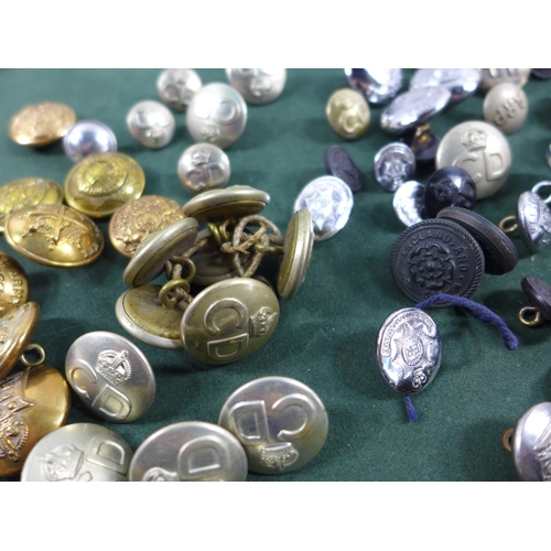 320 - A LARGE COLLECTION OF MILITARY AND CIVIL DEFENCE BUTTONS, TO INCLUDE ROYAL ENGINEERS, ARP AND ROYAL ... 