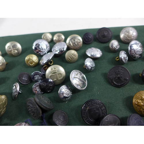 320 - A LARGE COLLECTION OF MILITARY AND CIVIL DEFENCE BUTTONS, TO INCLUDE ROYAL ENGINEERS, ARP AND ROYAL ... 