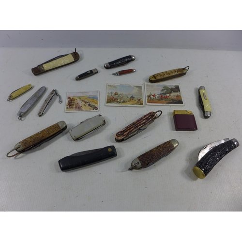 324 - A COLLECTION OF FIFTEEN PENKNIVES FROM 5CM - 11.5CM, INCLUDING A SAYNOR PRUNING KNIFE