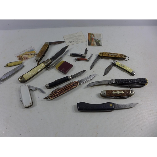 324 - A COLLECTION OF FIFTEEN PENKNIVES FROM 5CM - 11.5CM, INCLUDING A SAYNOR PRUNING KNIFE