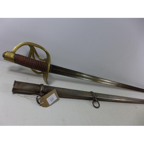 331 - A GOOD QUALITY MODEL DISPLAY NAPOLEONIC IMPERIAL FRENCH CURASSIERS TROOPERS SWORD AND SCABBARD, 96CM... 