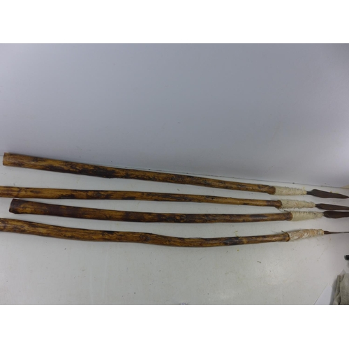 335 - FOUR ZULU ASSEGAI SPEAR, LENGTHS 120CM