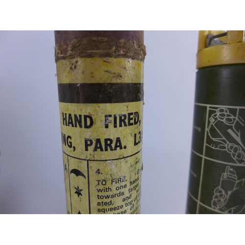 360 - A COLLECTION OF INERT MORTAR BOMBS AND HAND FIRED ROCKETS, LENGTHS FROM 23CM - 40CM (6)