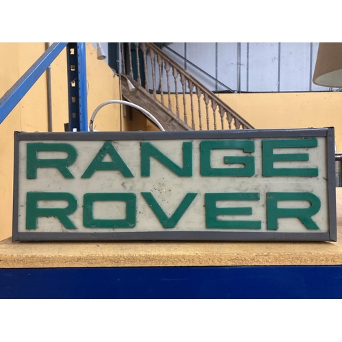 70 - A RANGE ROVER ILLUMINATED LIGHT BOX SIGN - 59.5 X 20 CM