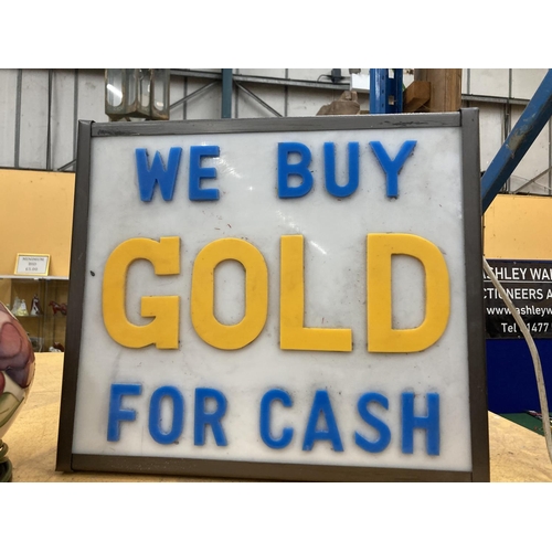 88 - A WE BUY GOLD FOR CASH ILLUMINATED LIGHT BOX SIGN