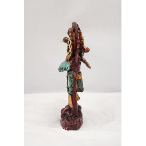 193 - AN AZTEC FIGURE WITH SEMI-PRECIOUS STONES