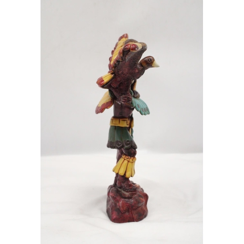 193 - AN AZTEC FIGURE WITH SEMI-PRECIOUS STONES