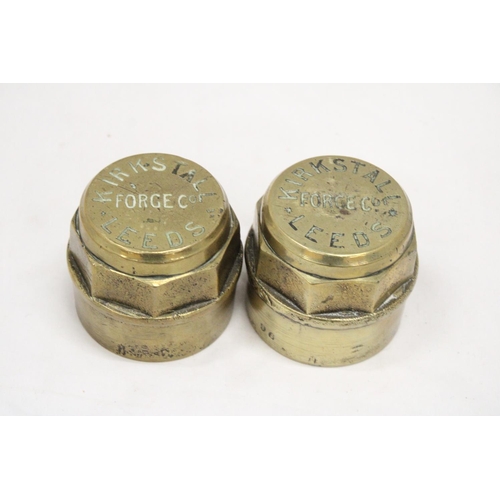 216 - A PAIR OF ANTICQUE BRASS 