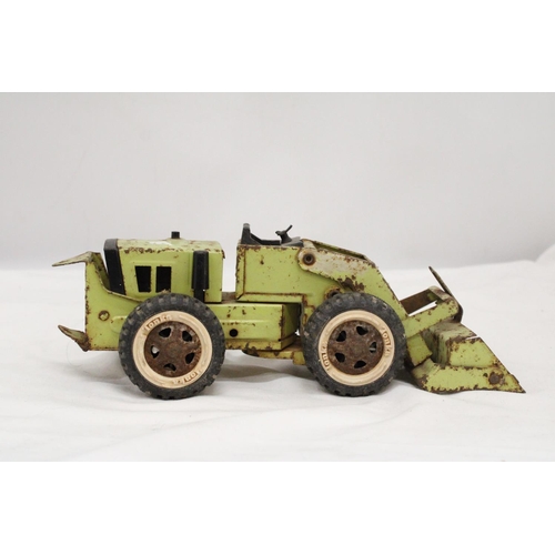 255 - A VINTAGE METAL, TONKA, TRENCHER TOY, LENGTH 30CM