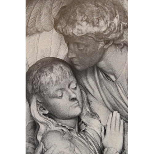 283 - A PRINT OF A GUARDIAN ANGEL WITHA CHILD, 57CM X 42CM