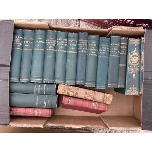 336 - EIGHTEEN VINTAGE BOOKS TO INCLUDE NOVELS BY W M THACKERAY ETC