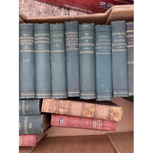 336 - EIGHTEEN VINTAGE BOOKS TO INCLUDE NOVELS BY W M THACKERAY ETC