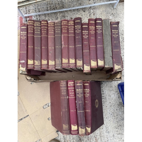 344 - SIXTEEN VINTAGE VOLUMES OF THE TIMES HISTORY OF THE WAR