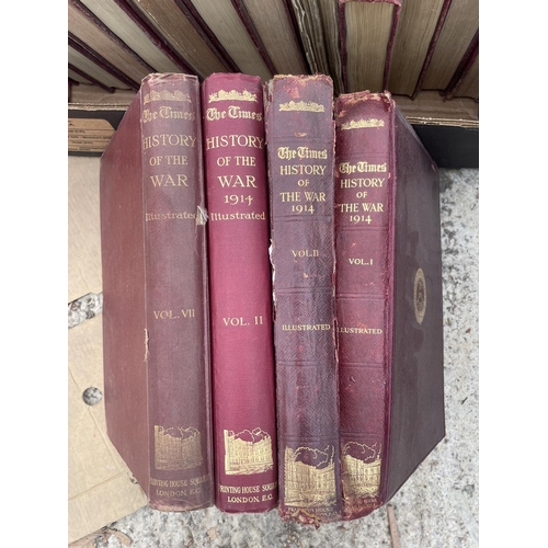 344 - SIXTEEN VINTAGE VOLUMES OF THE TIMES HISTORY OF THE WAR