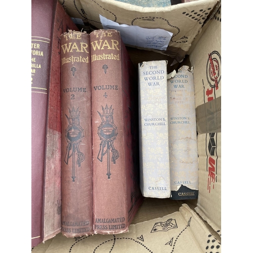 350 - VARIOUS VINTAGE BOOKS TO INCLUDE FOUR FIRST EDITION WINSTON CHURCHILL NOVELS, AFTER PETORIA AND WITH... 