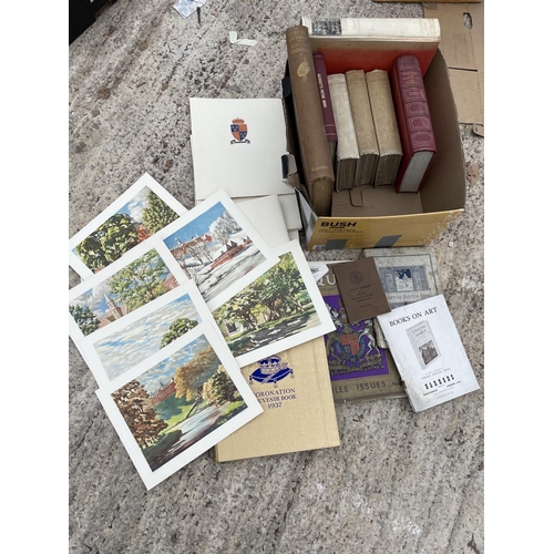 353 - VARIOUS ART RELATED BOOKS AND FOUR PACKS OF SIX PRINTS