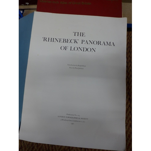 370 - A REPRINT OF THE RHINEBECK PANORAMA OF LONDON 1810, REPRINTED IN 1981, FURTHER ATLASES ETC.