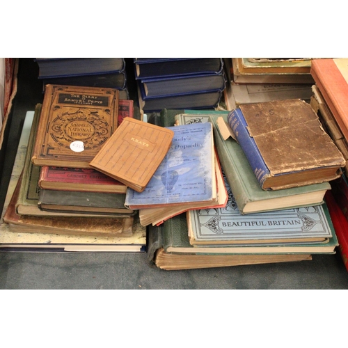 403 - FIFTEEN VINTAGE BOOKS TO INCLUDE THE DIARY OF SAMUEL PEPYS, ENGLISH IDYLLS AND OTHER POEMS, THE MILL... 