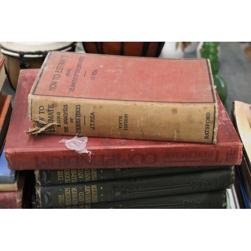 407 - A LARGE QUANTITY OF VINTAGE ENGINEERS AND PLUMBING BOOKS TO INCLUDE SIX VOLUMES OF 'THE MODERN PLUMB... 