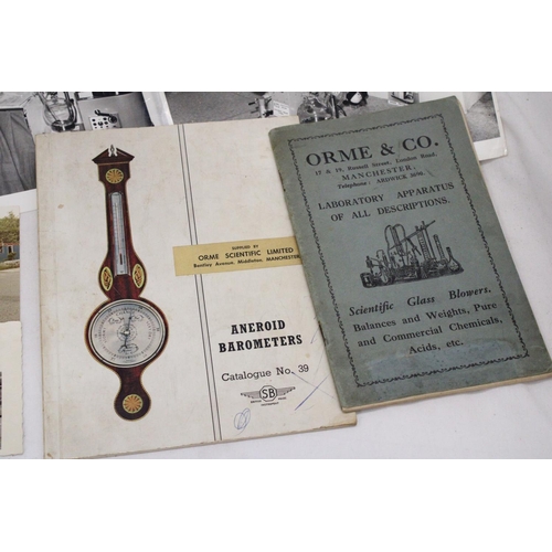 822 - A COLLECTION OF EPHEMERA ABOUT ORME BAROMETERS, MANCHESTER