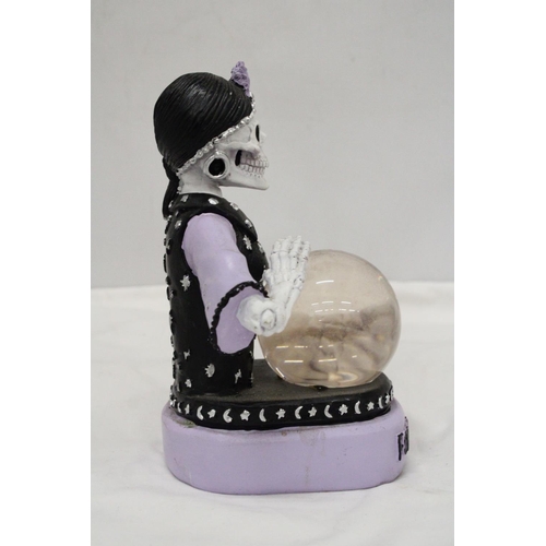 893 - A MADAME SKULL FORTUNE TELLER AND CRYSTAL BALL