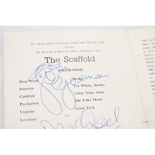 899 - 1969, MALVERN FESTIVAL AUTOGRAPHS OF THE SCAFFOLD, JOHN GORMAN, MIKE McGEAR AND ROGER McGOUGH