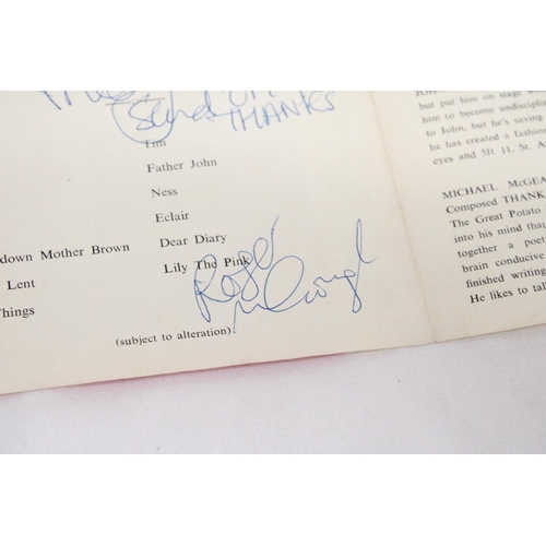 899 - 1969, MALVERN FESTIVAL AUTOGRAPHS OF THE SCAFFOLD, JOHN GORMAN, MIKE McGEAR AND ROGER McGOUGH