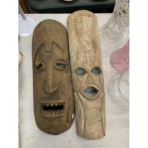 925 - TWO HANDCARVED TRIBAL MASKS