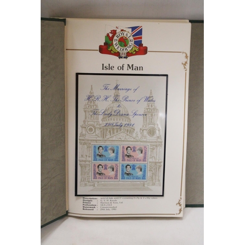 1046 - AN ALBUM CONTAINING CHARLES AND DIANA STAMPS - OF THE COMMONWEALTH