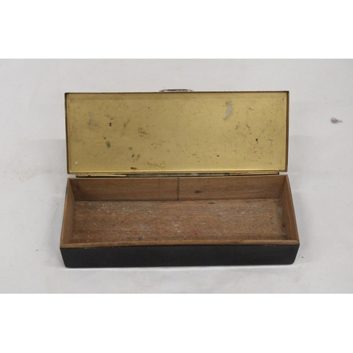 1116 - A ART DECO BOX WITH SILVER PLATED LID