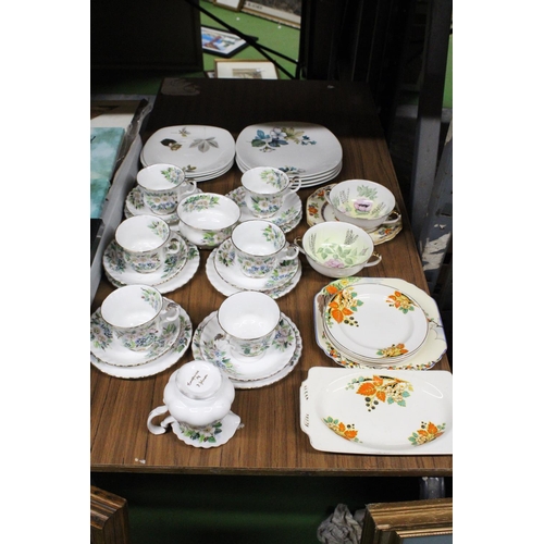 1161 - A MIXED LOT OF CERAMICS TO INCLUDE A FLORAL PART TEA SET HANDPAINTED BY JOHNSON ( INITIAL INDISTINCT... 