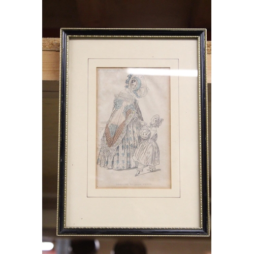 1184 - THREE SMALL FRAMED PRINTS OF VINTAGE COSTUMES