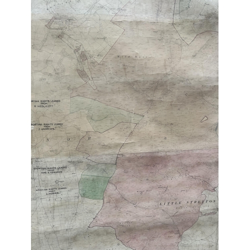 1512 - A VINTAGE WALL HANGING MAP OF THE RATLINGHOPE ESTATE