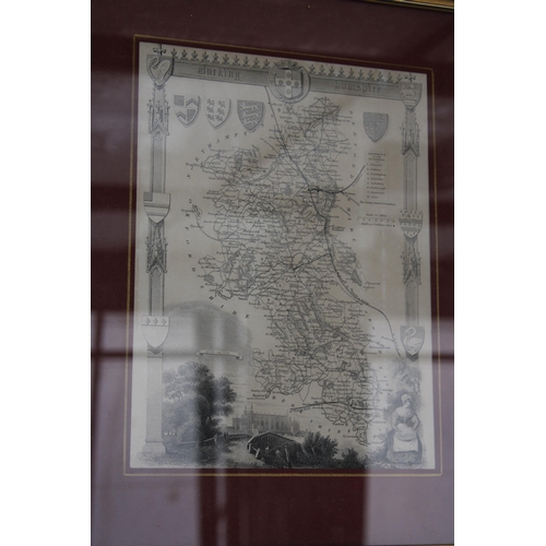 1620 - THREE VINTAGE FRAMED MAPS TO INCLUDE BEDFORDSHIRE AND BERKSHIRE ETC