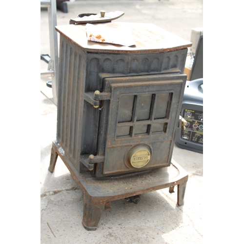 1782 - A VINTAGE CAST IRON FLAVEL LOG BURNER