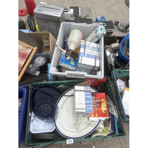 2259 - AN ASSORTMENT OF HOUSEHOLD CLEARANCE ITEMS