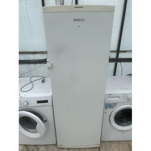 2318 - A TALL WHITE BEKO UPRIGHT FREEZER